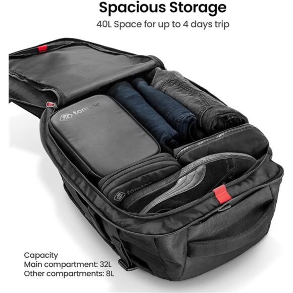 Travel Backpack 40L, TSA Friendly Flight Approved Carry-on Luggage Hand - Picture 4 of 7